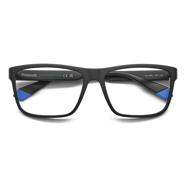 Polaroid PLD D569 Brille Matt-Schwarz-Blau 57-16-140 leicht