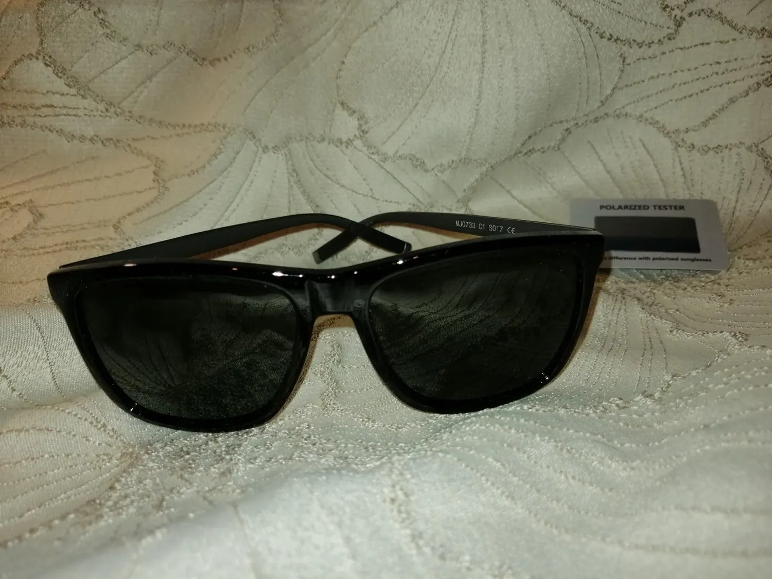 GQUEEN Rechteck Sonnenbrille Schwarz Blau polarisiert leicht