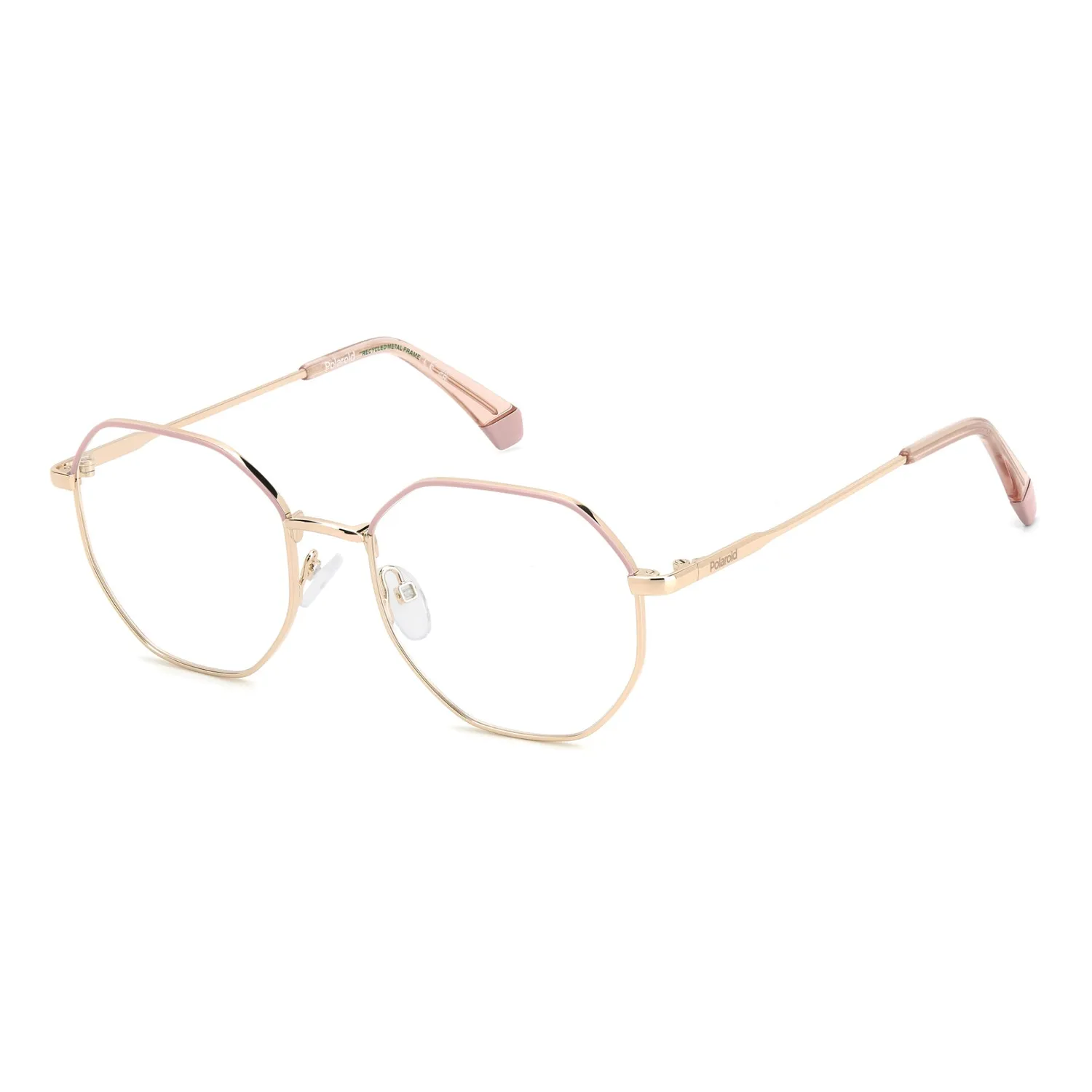 Polaroid PLD D555 Brille gold-rosa eckig recycelt