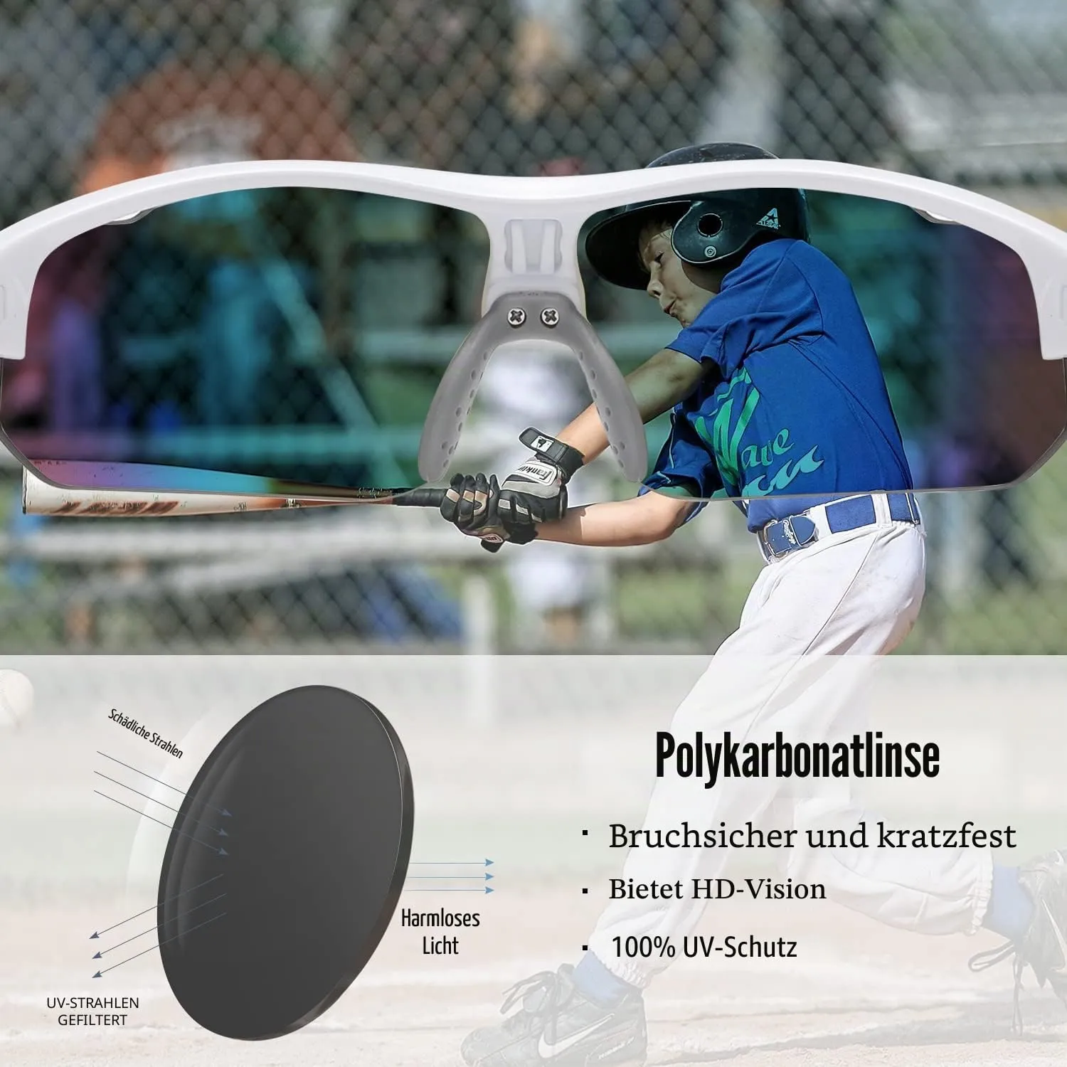 DUCO DK261 Kinder Sportbrille polarisiert schwarz-rot
