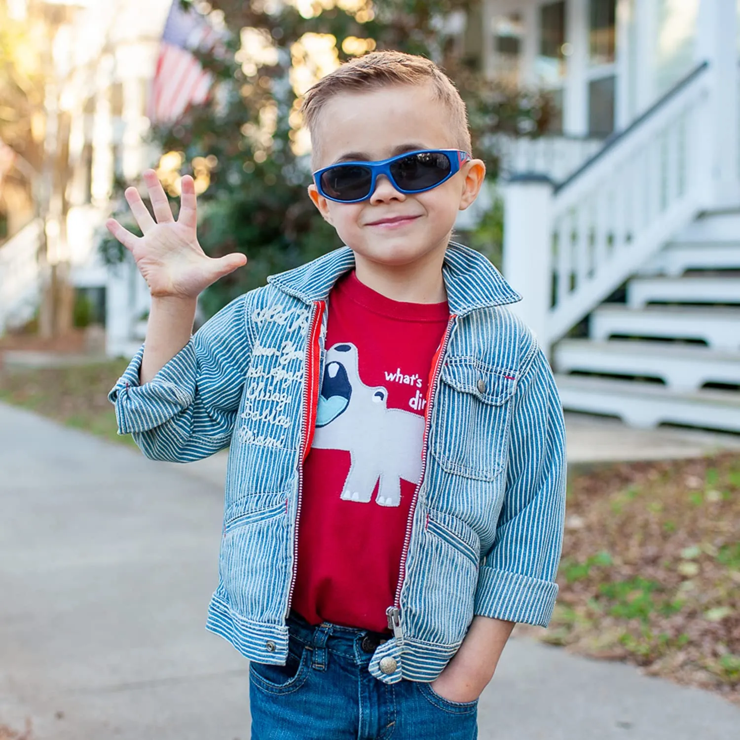 DUCO K001 Kinder Sonnenbrille blau-rot polarisiert