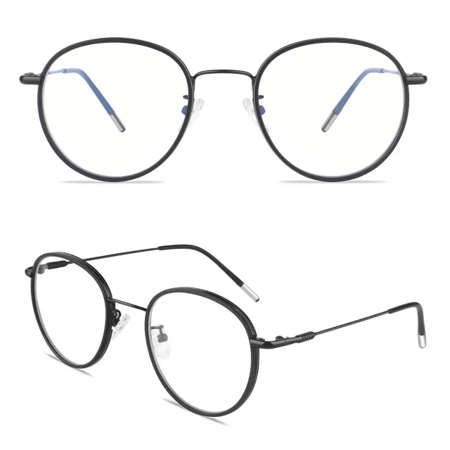 GQUEEN Runde Blaulichtfilter Brille Übergröße amber