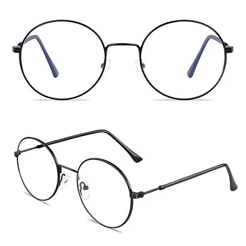 GQUEEN GQ40 Blaulichtfilter Brille rund ohne Stärke