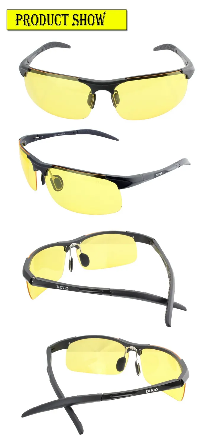 DUCO 8177Y Nachtfahrbrille polarisiert schwarz gelb