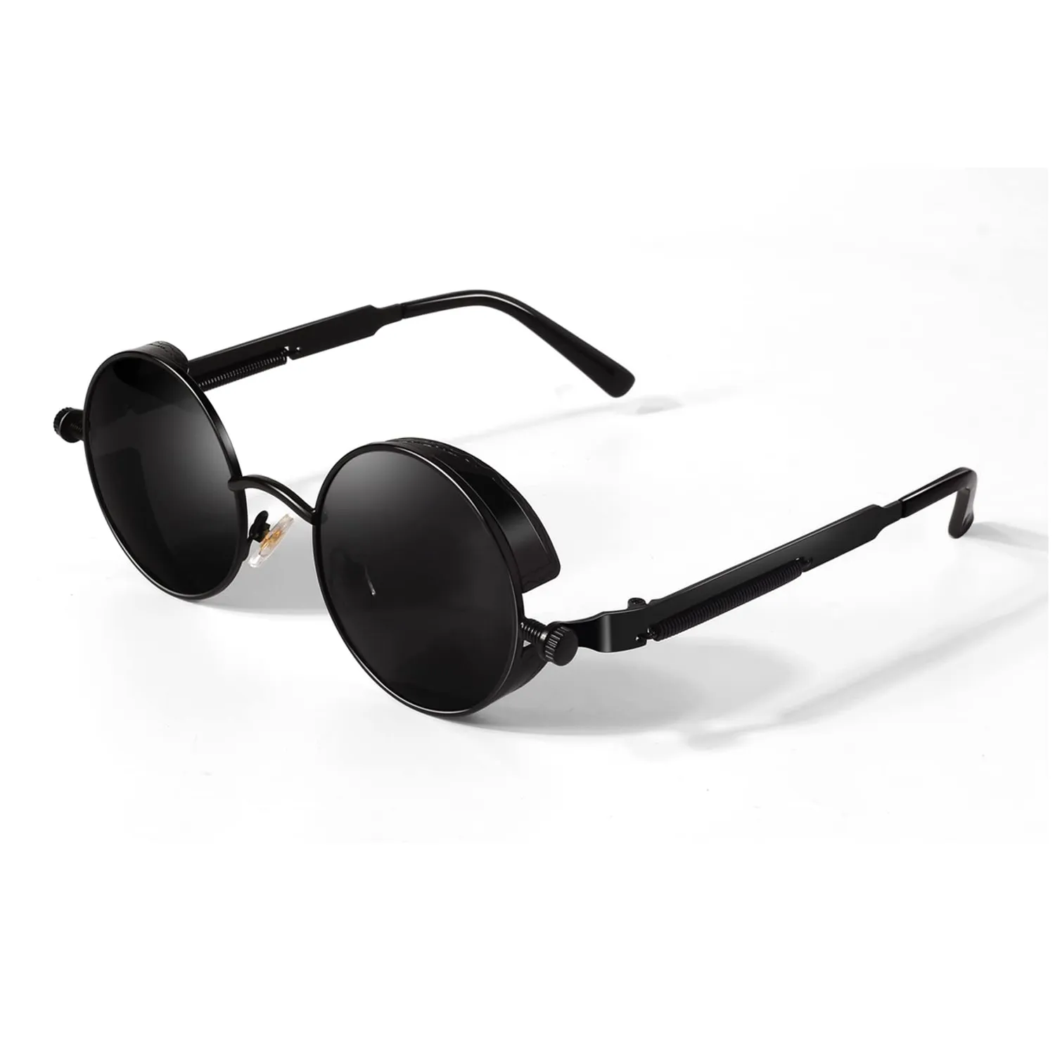 GQUEEN MTS2 Steampunk Sonnenbrille rund schwarz-rot