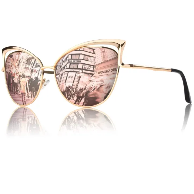 GQUEEN MT3 Cat Eye Sonnenbrille Damen polarisiert übergroß
