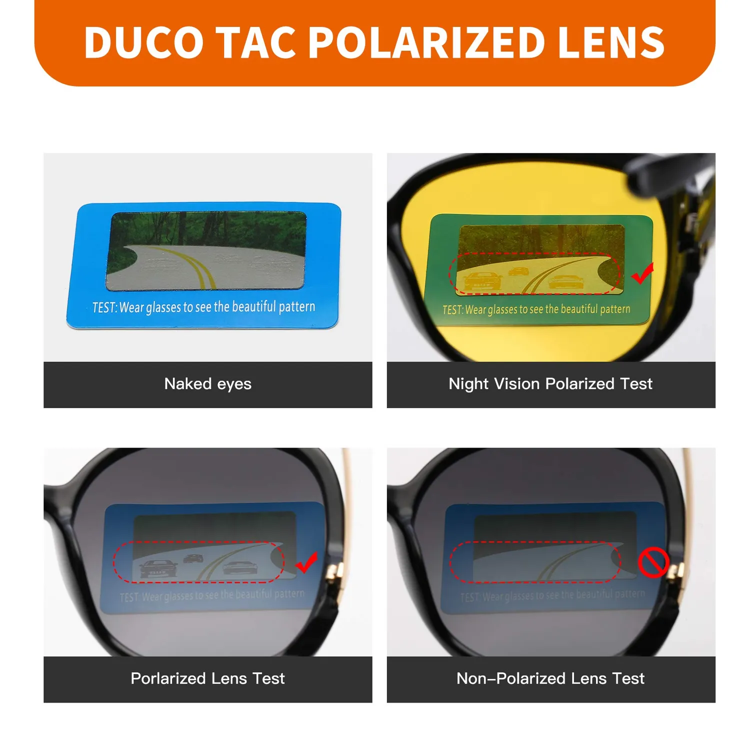 DUCO 1221Y Nachtfahrbrille Schwarz Gelb polarisiert