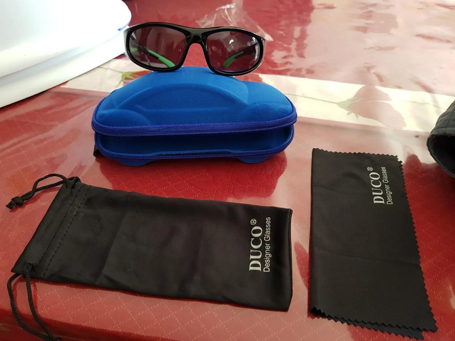 DUCO K001 Kinder Sonnenbrille blau-rot polarisiert