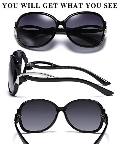 DUCO 2229 Vintage Sonnenbrille rund polarisiert Damen