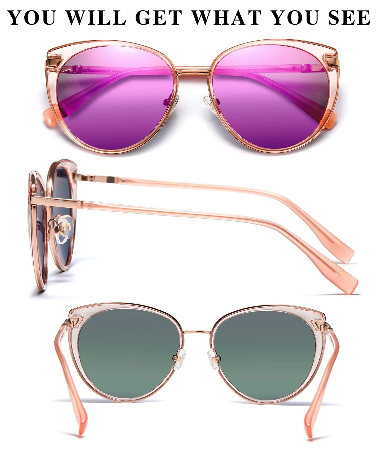 DUCO DC1222 Damen-Sonnenbrille polarisiert vintage