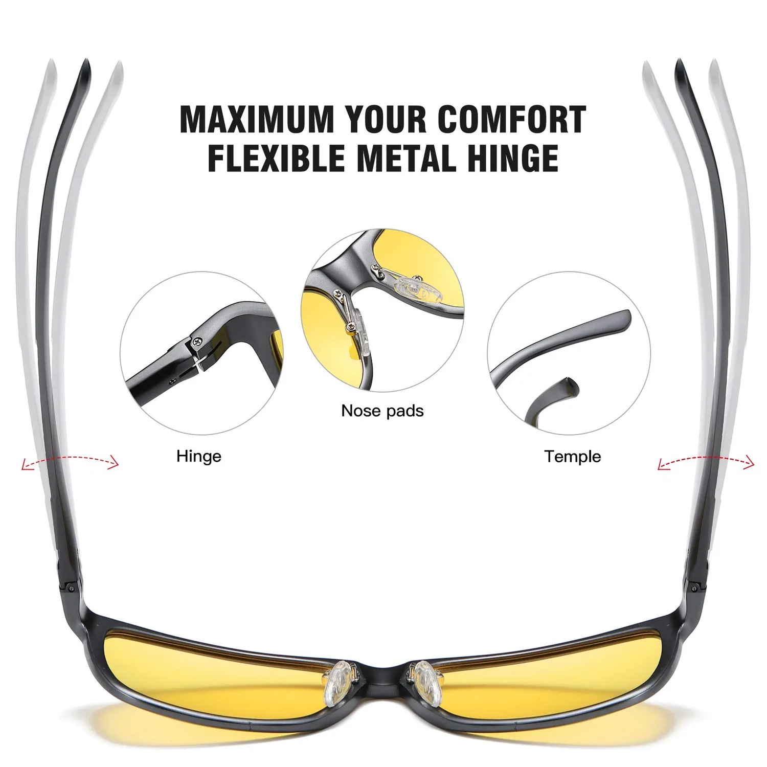 DUCO 8200Y Nachtfahrbrille gelb polarisiert