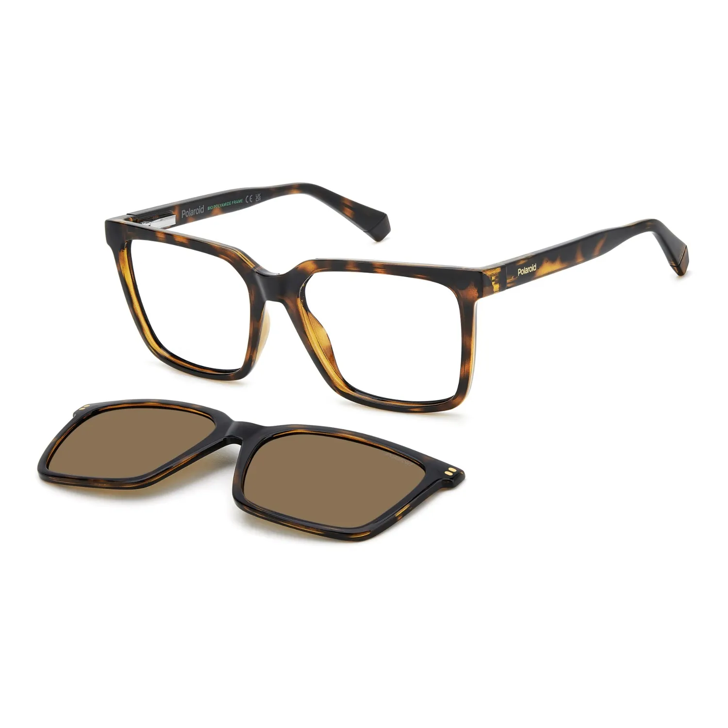 Polaroid PLD D556/C Brille Havana Clip-on polarisiert