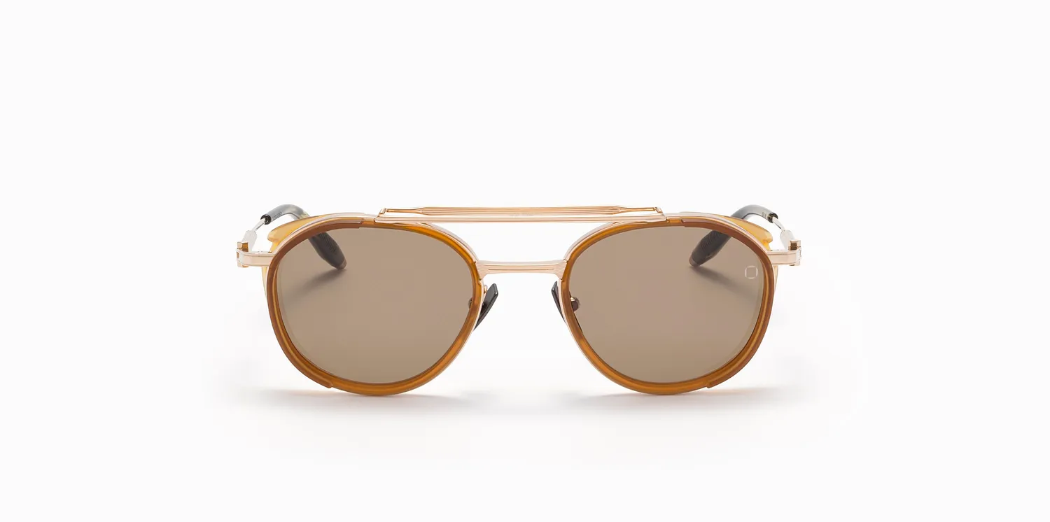 Akoni Horizon Skymapper Sonnenbrille Brushed White Gold Gletscher