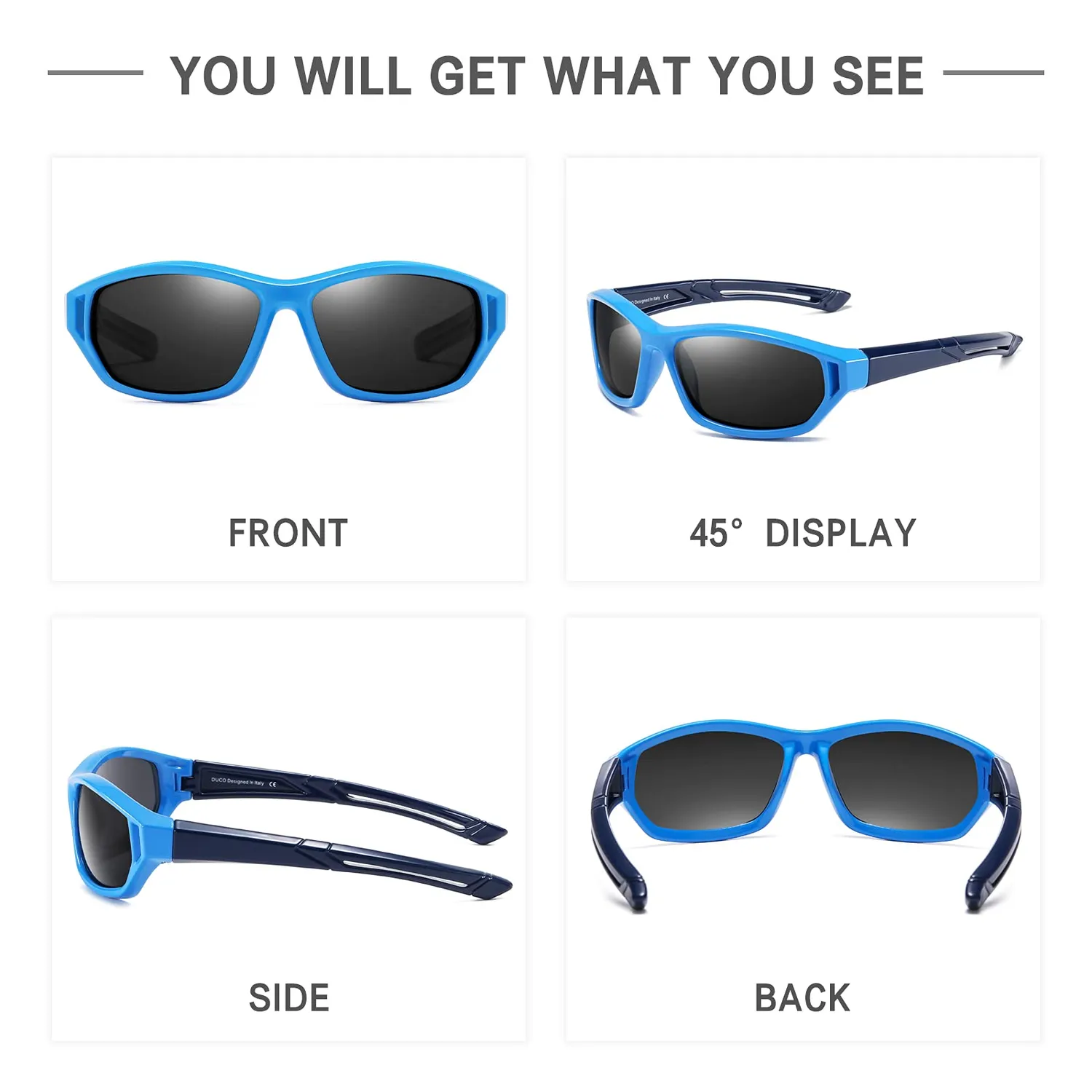 DUCO K029 Kinder Sonnenbrille polarisiert Blau