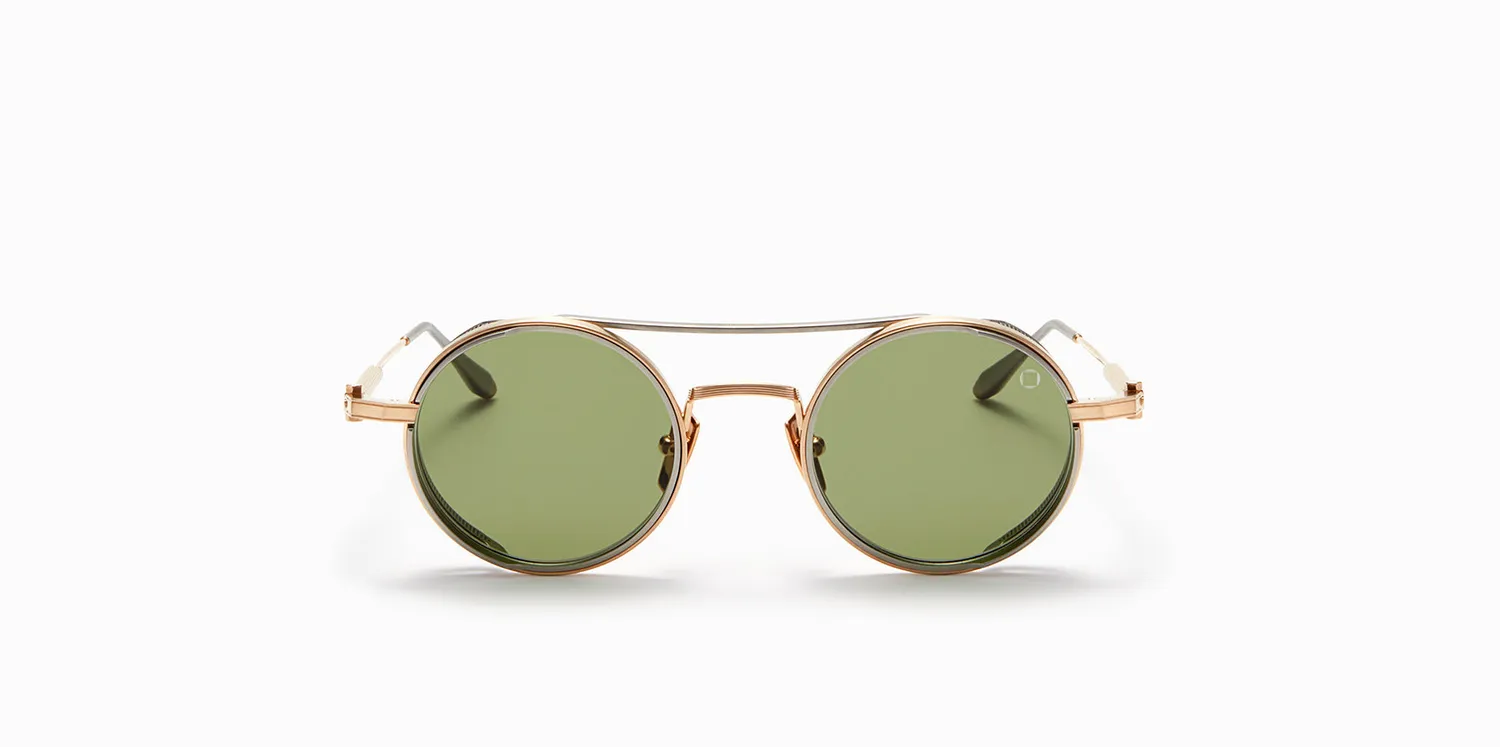 Akoni Optima Eris Sonnenbrille Brushed White Gold rund