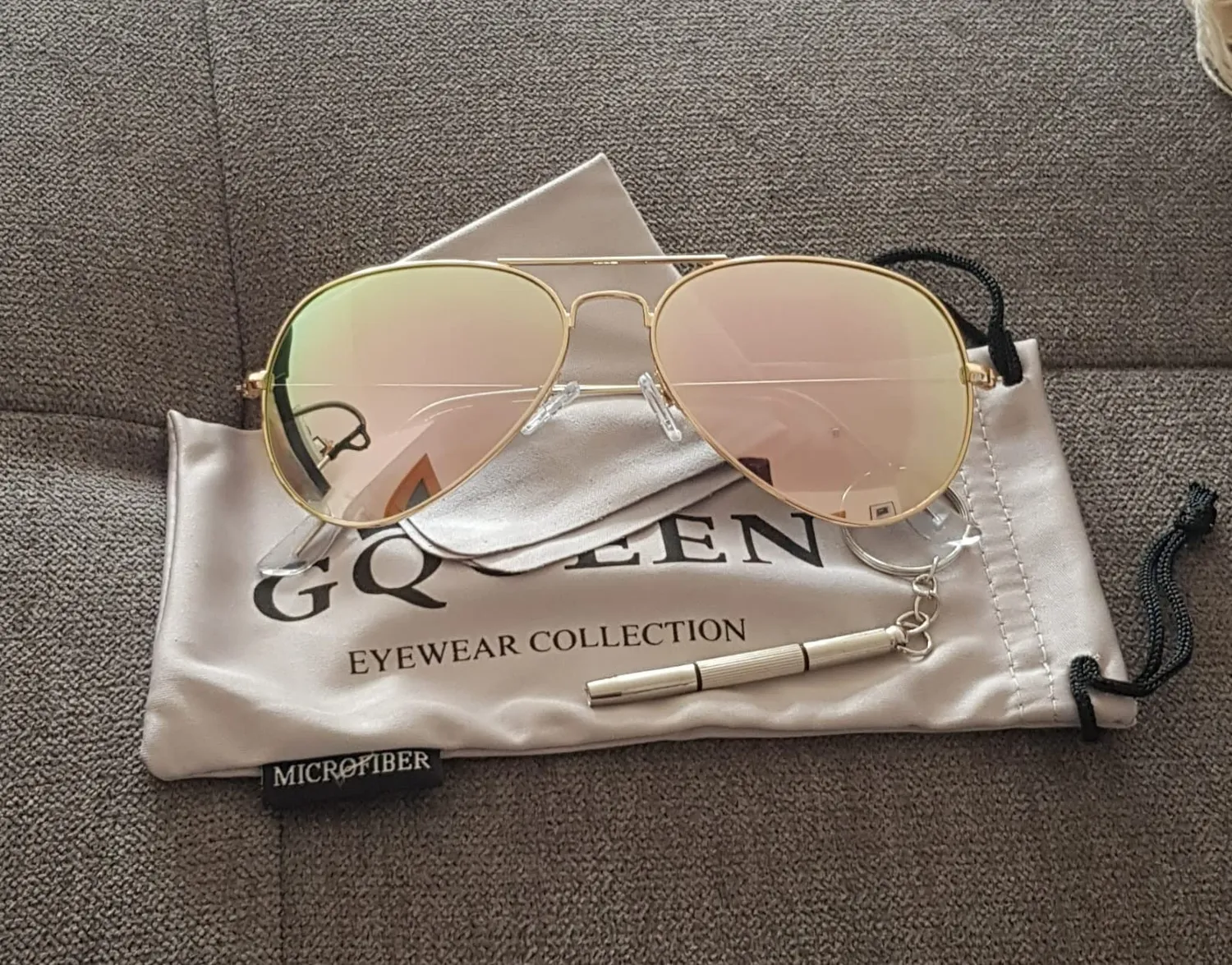 GQUEEN Pilotenbrille polarisiert Metall 58mm UV400