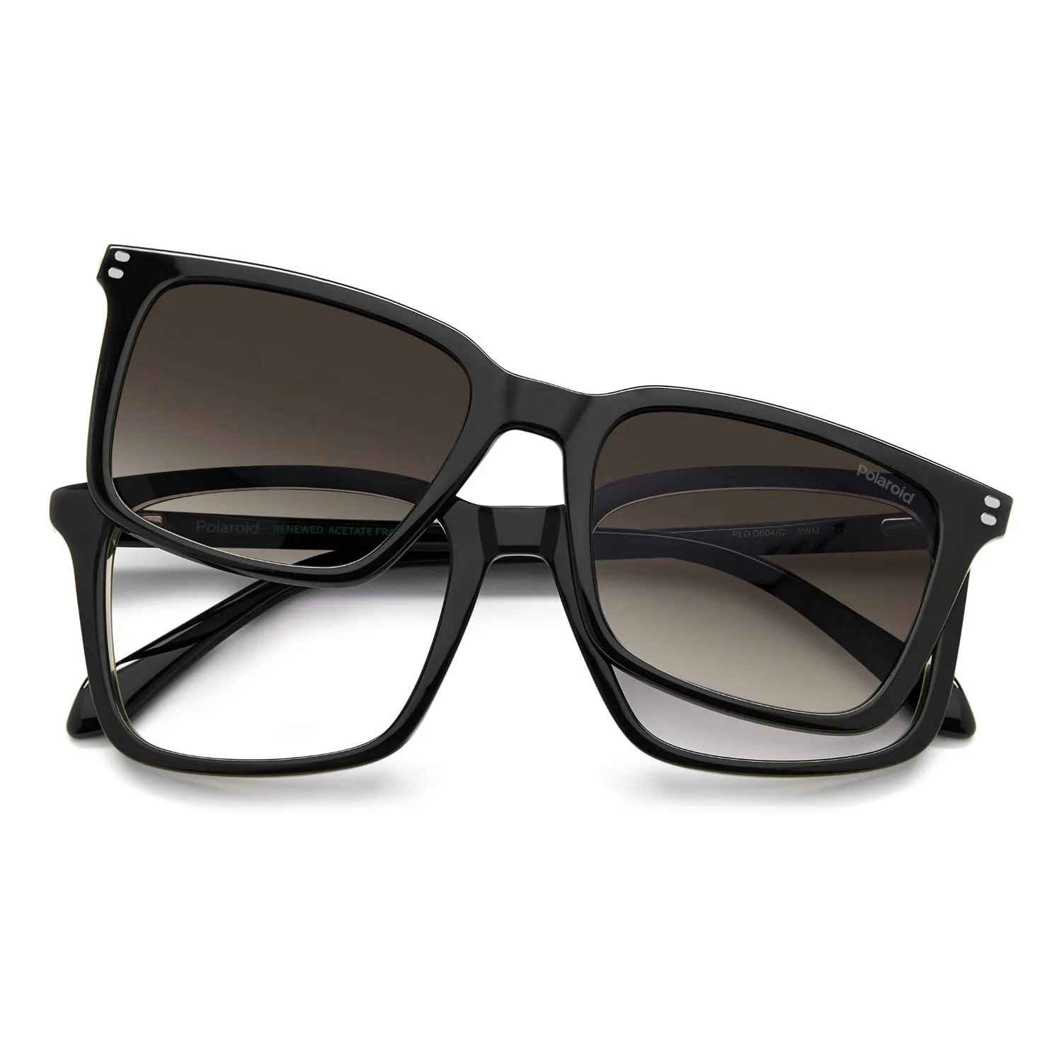 Polaroid PLD D604/C Brille havana eckig mit clip-on