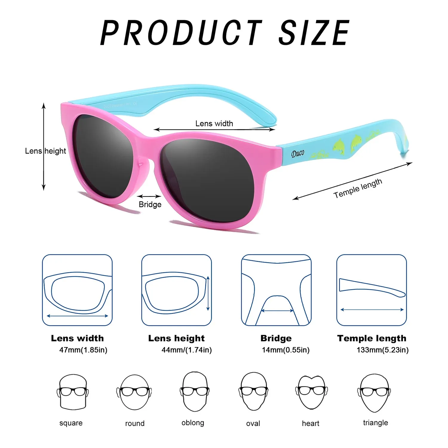 DUCO Kids Sport Kinderbrille UV-Schutz 6-12 Jahre