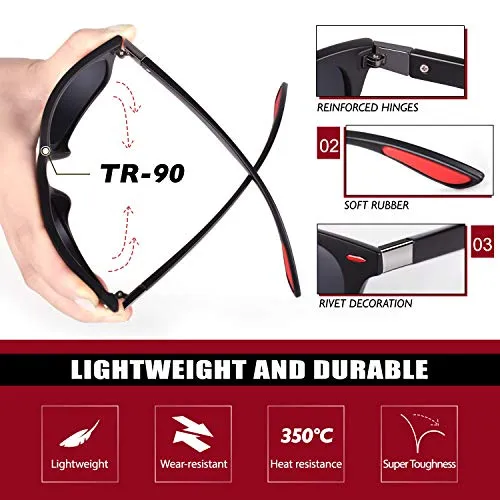 GQUEEN Rechteck Sonnenbrille polarisiert leicht UV400