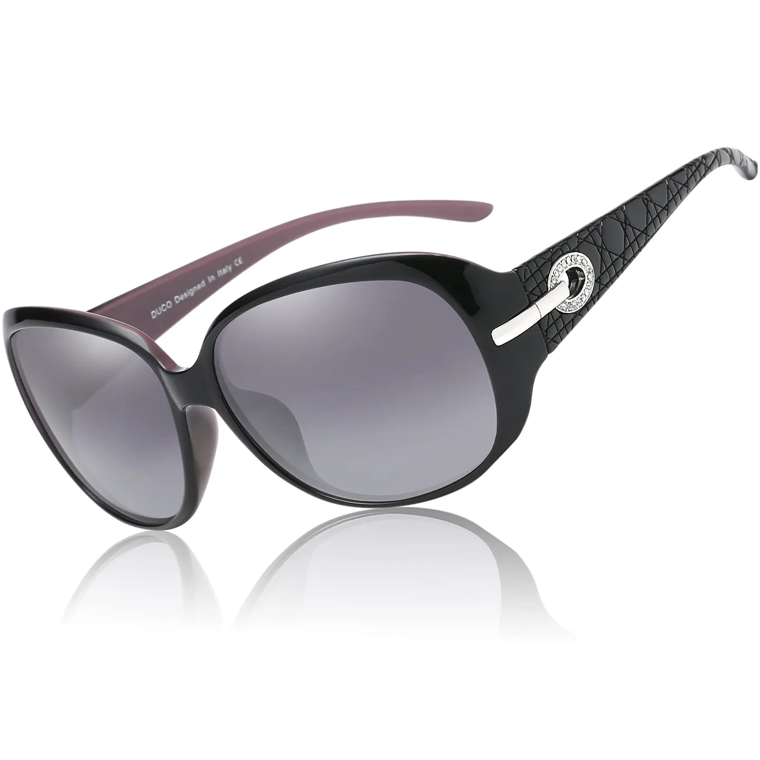 DUCO 6214 Sonnenbrille Damen Schwarz Retro UV400