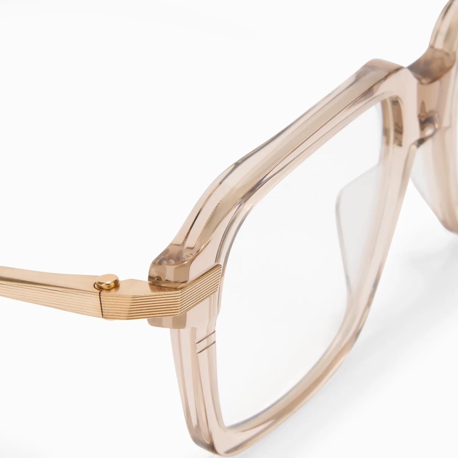 Akoni Vera Etere Brille Crystal Sand Eckig Unisex Acetat