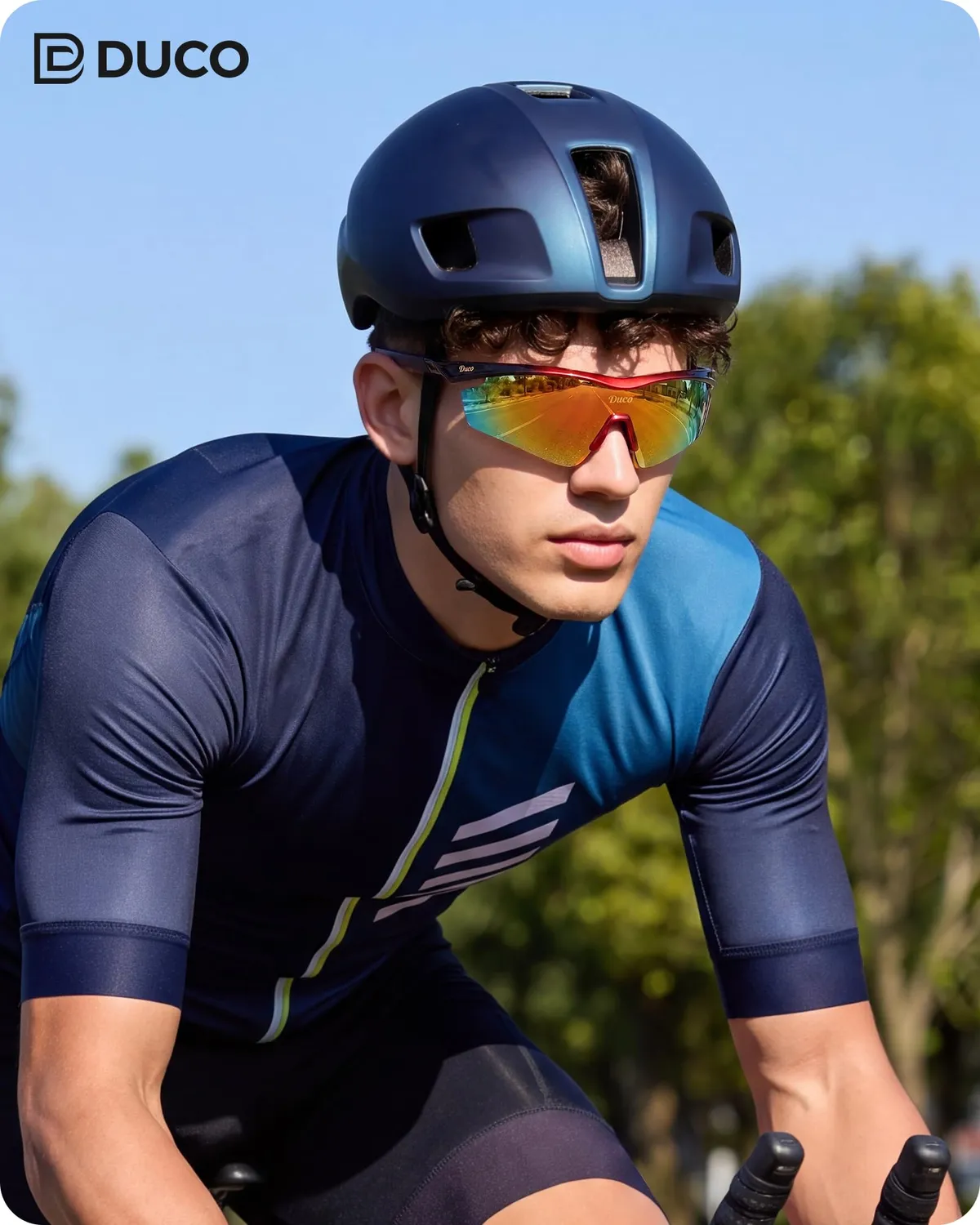 DUCO 0022 Fahrradbrille polarisiert rot