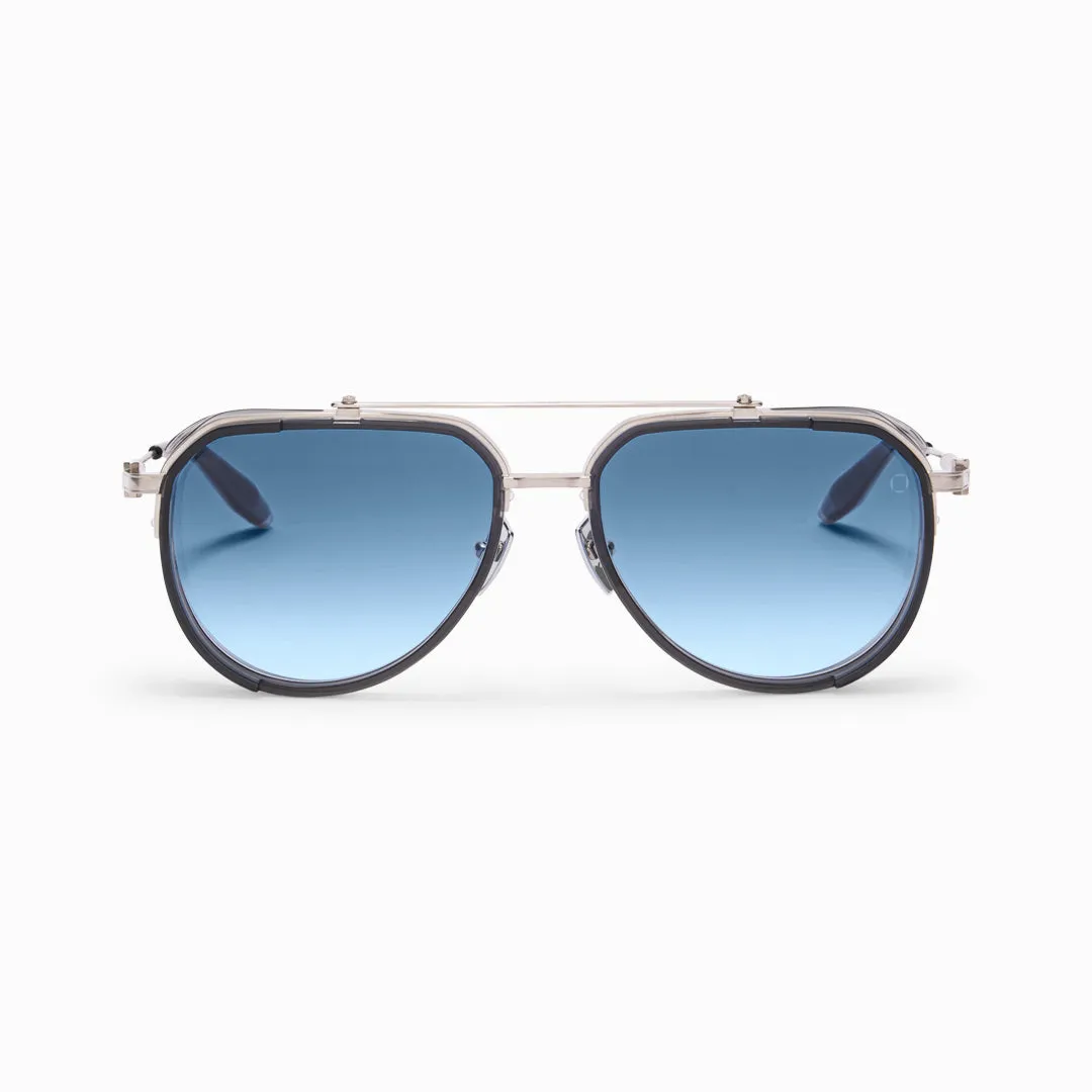 Akoni Echo Sonnenbrille Brushed Silver Aviator