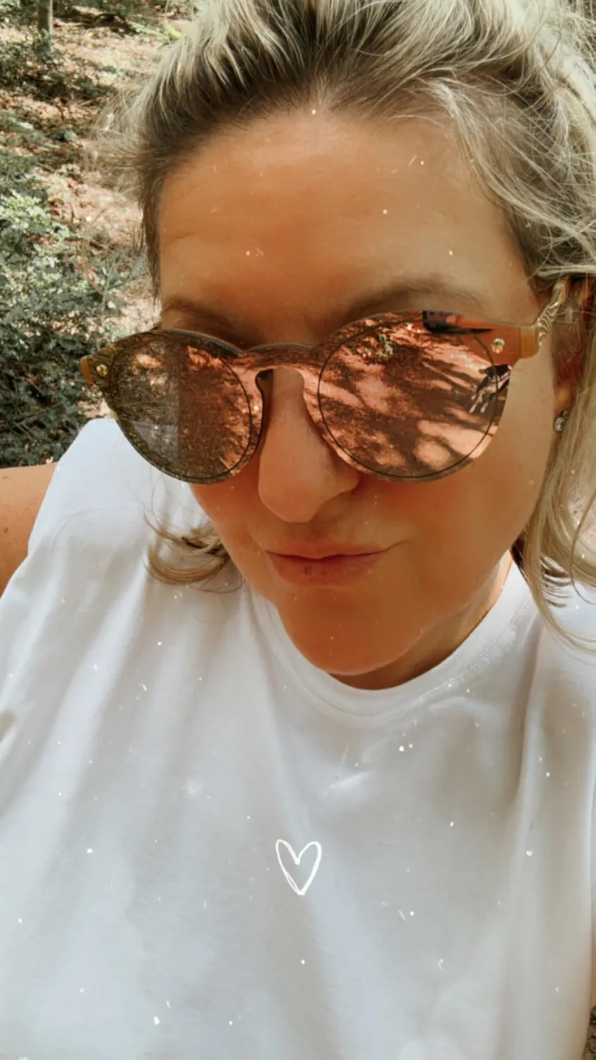 GQUEEN Runde Sonnenbrille Gold Rosa verspiegelt UV400