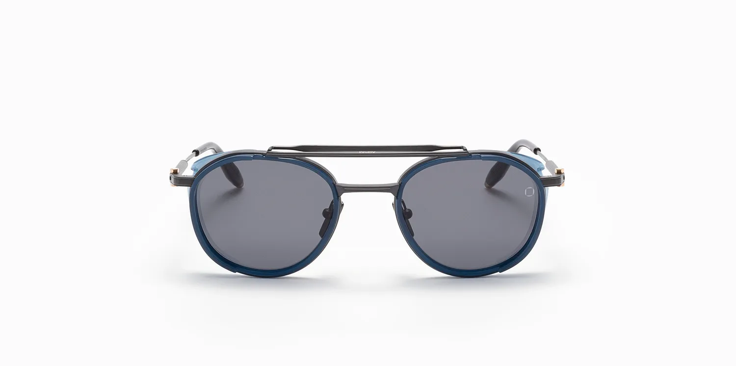 Akoni Horizon Skymapper Sonnenbrille Brushed Black rund