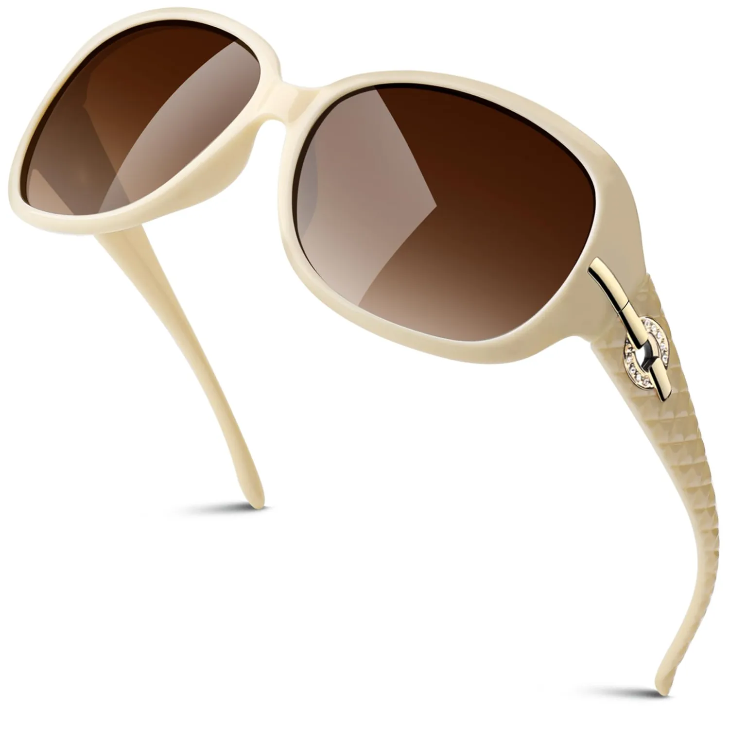 GQUEEN Damen Sonnenbrille Schwarz-Grau polarisiert