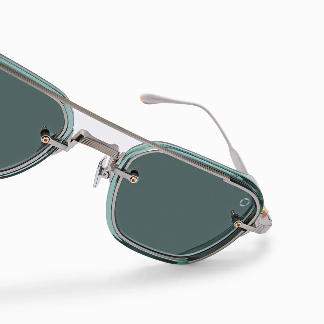 Akoni Optima Jura Sonnenbrille Deep Emerald Green