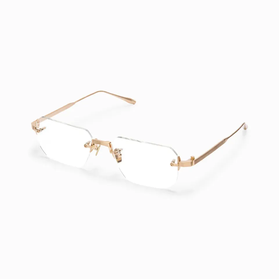 Akoni Delta Juno Four Brille Brushed 12k Gold randlos