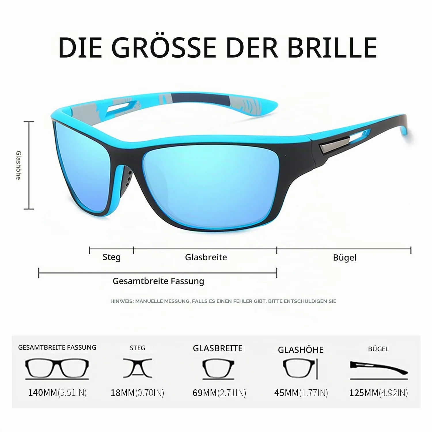 Hemens Sport Sonnenbrille blau polarisiert