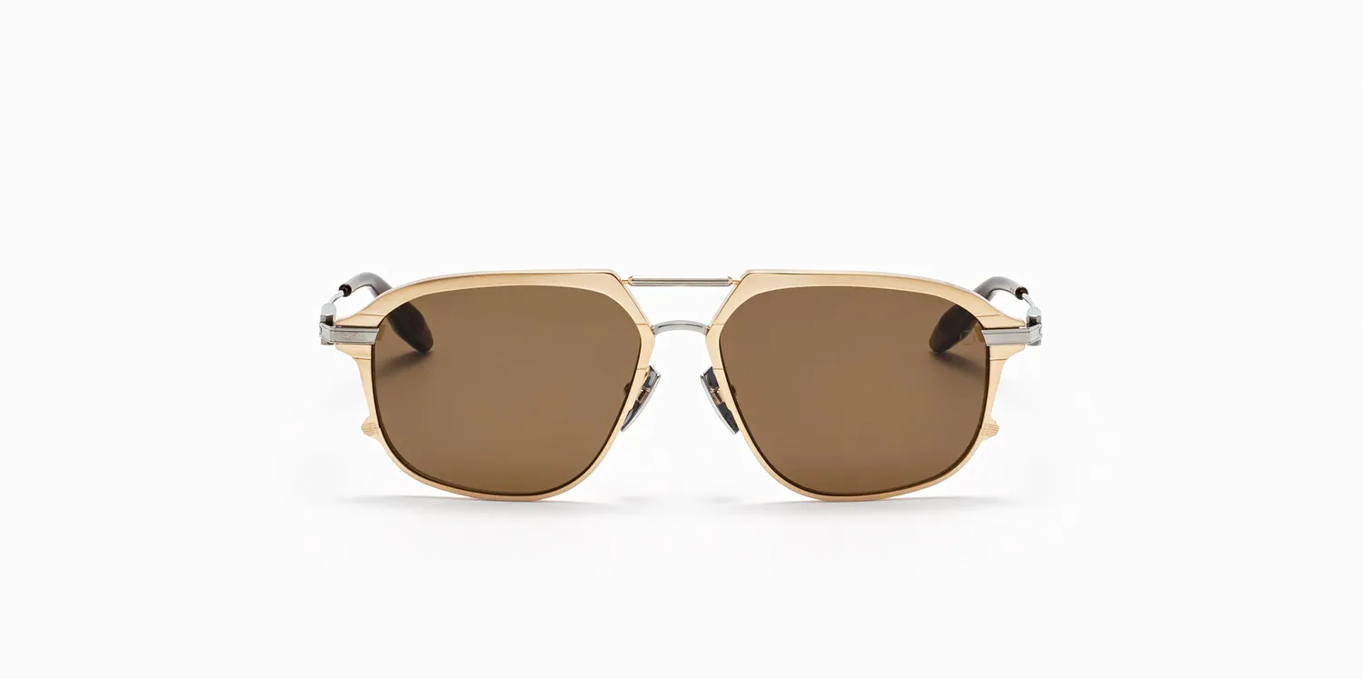 Akoni Icarus Sonnenbrille Brushed White Gold 58