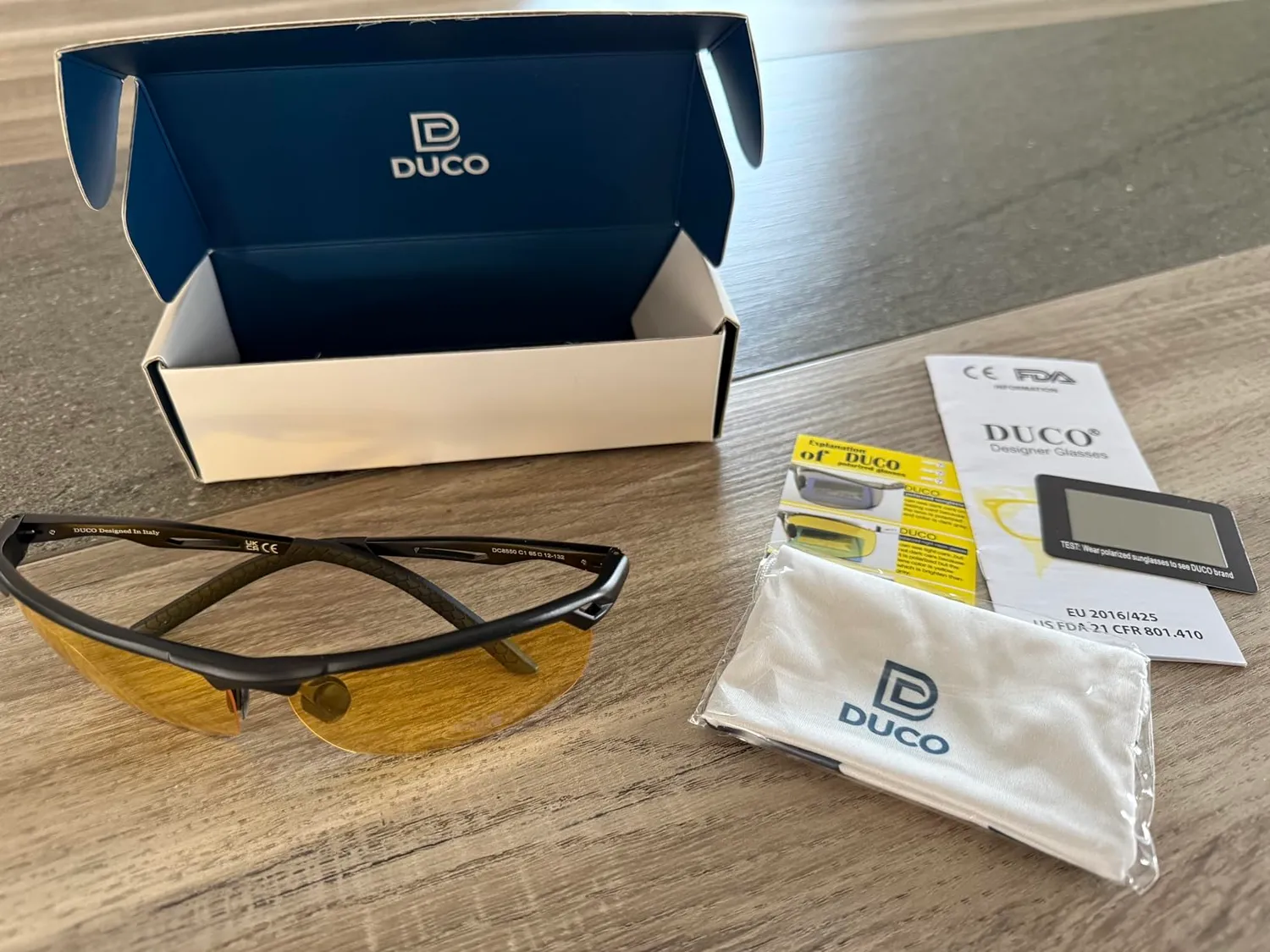 DUCO 8550Y Nachtfahrbrille Silber Gelb Anti-Blend