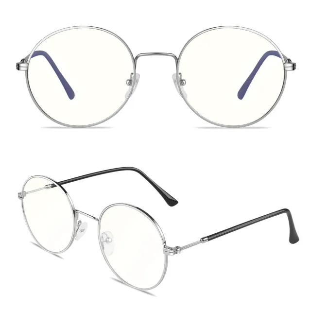 GQUEEN GQ40 Blaulichtfilter Brille rund ohne Stärke