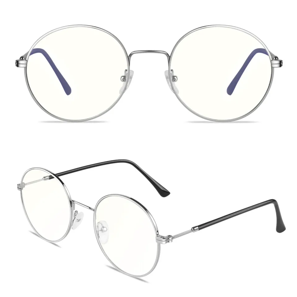 GQUEEN GQ40 Blaulichtfilter Brille rund ohne Stärke