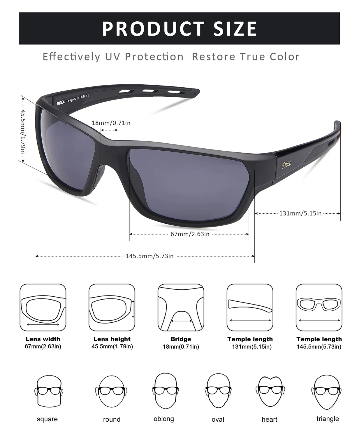 DUCO 6201 Sportbrille polarisiert Herren UV400