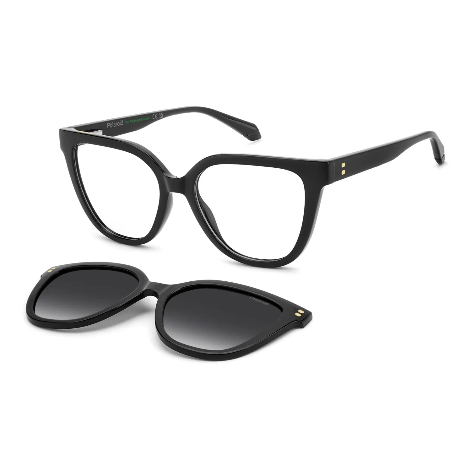 Polaroid PLD D596/C Damenbrille Schwarz Cat-Eye Clip-on
