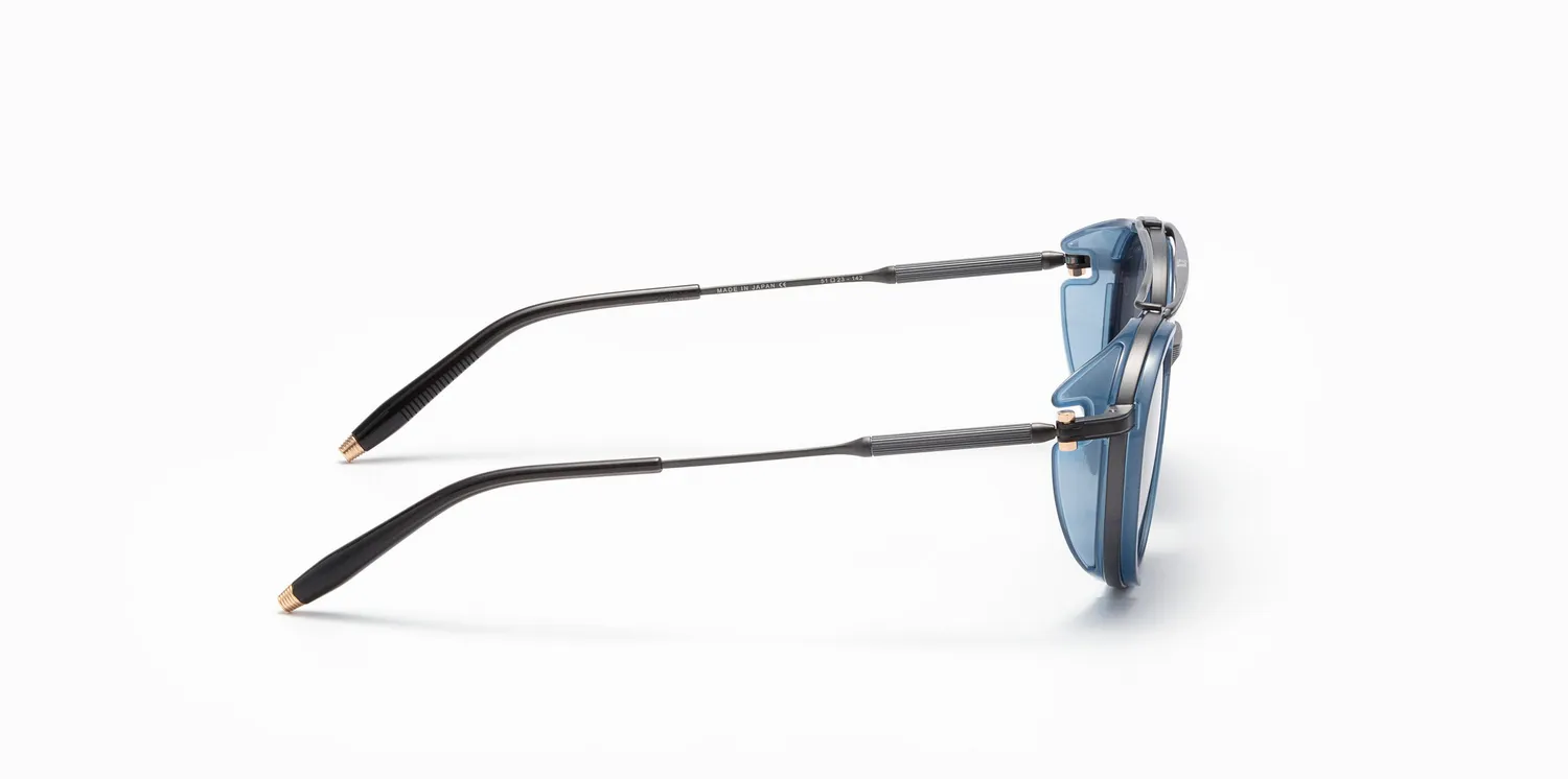 Akoni Horizon Skymapper Sonnenbrille Brushed Black rund