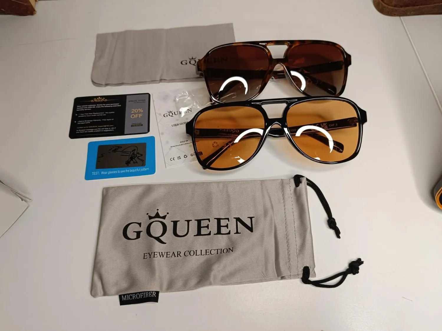 GQUEEN Retro Piloten Sonnenbrille polarisiert UV400