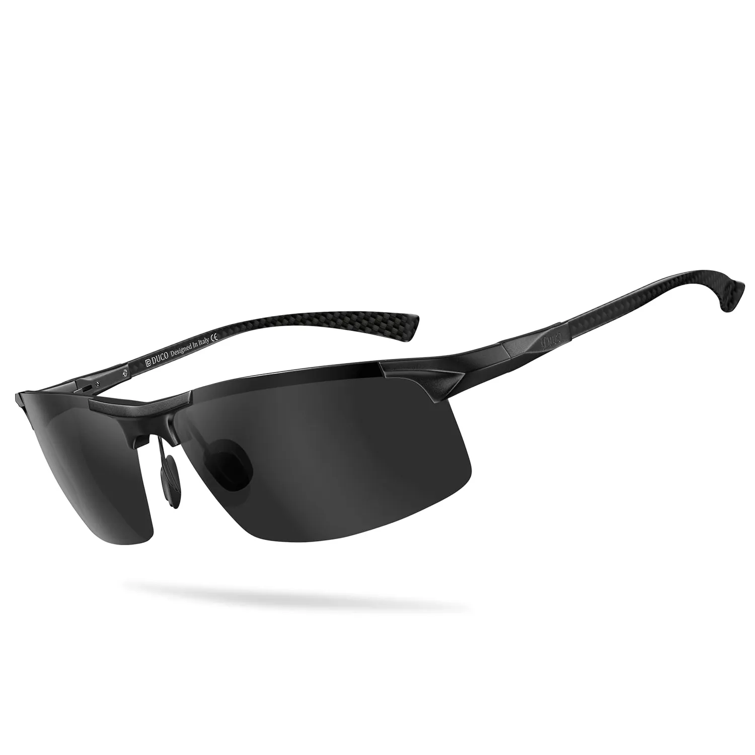 DUCO 8277 Sonnenbrille Herren Schwarz Grau polarisiert