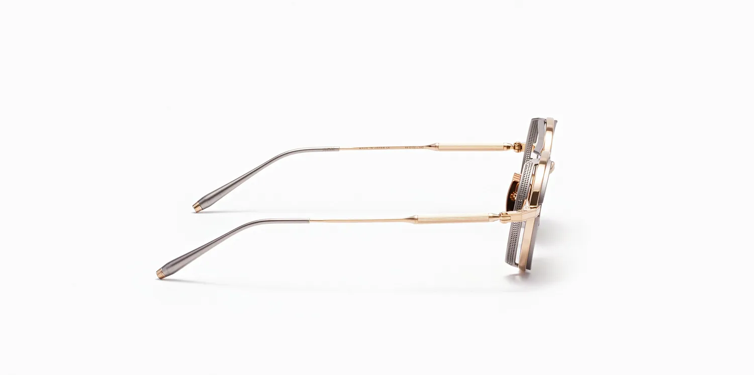 Akoni Optima Eris Sonnenbrille Brushed White Gold rund