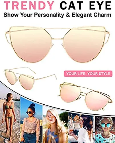 GQUEEN MT3 Cat Eye Sonnenbrille Damen UV400 übergroß