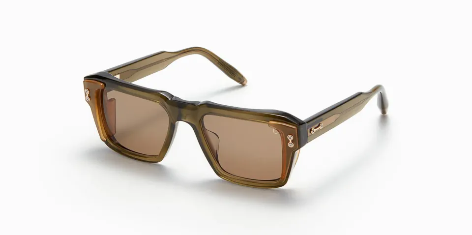 Akoni Hercules Sonnenbrille Crystal Olive Acetat