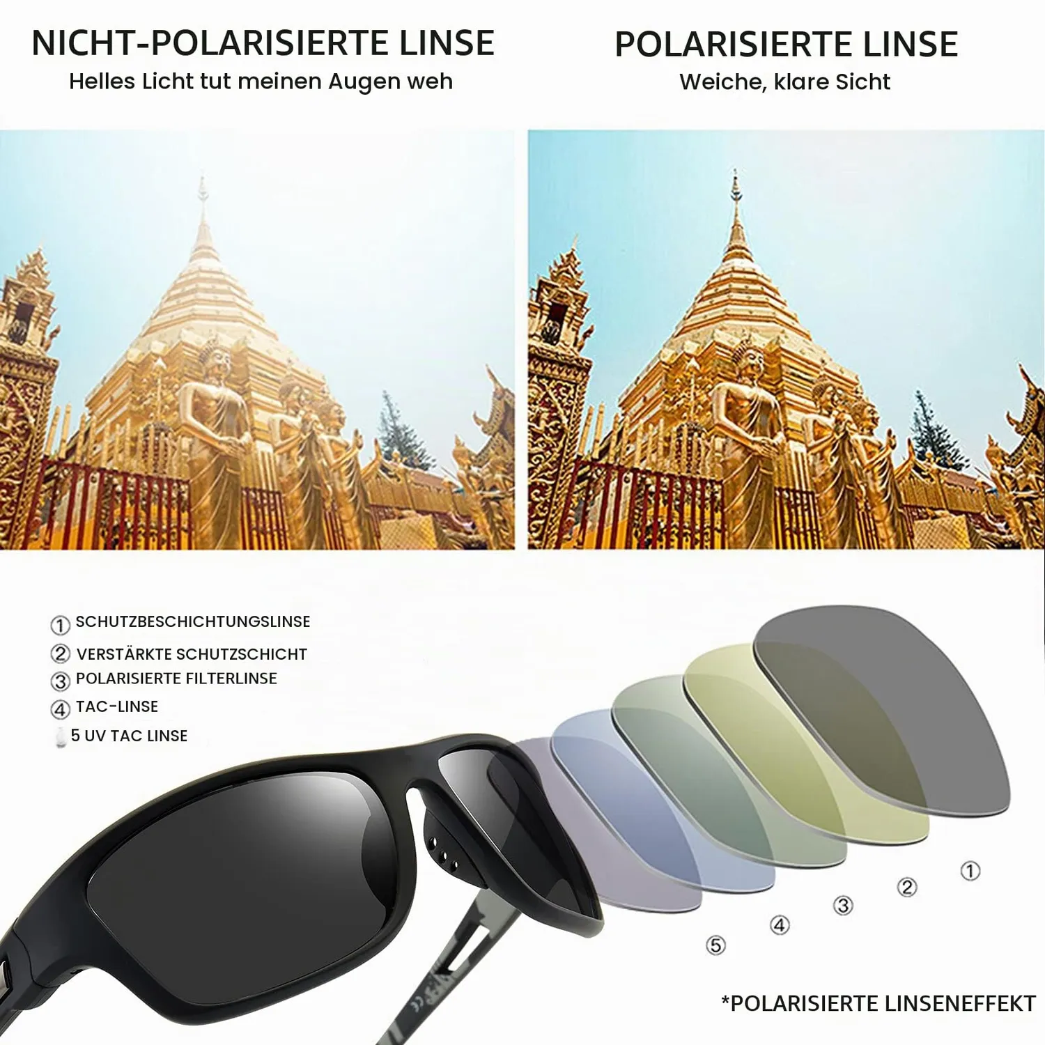 Hemens Sport Sonnenbrille blau polarisiert