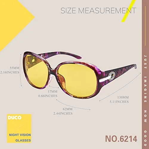DUCO 1220Y Damen Nachtfahrbrille gelb polarisiert