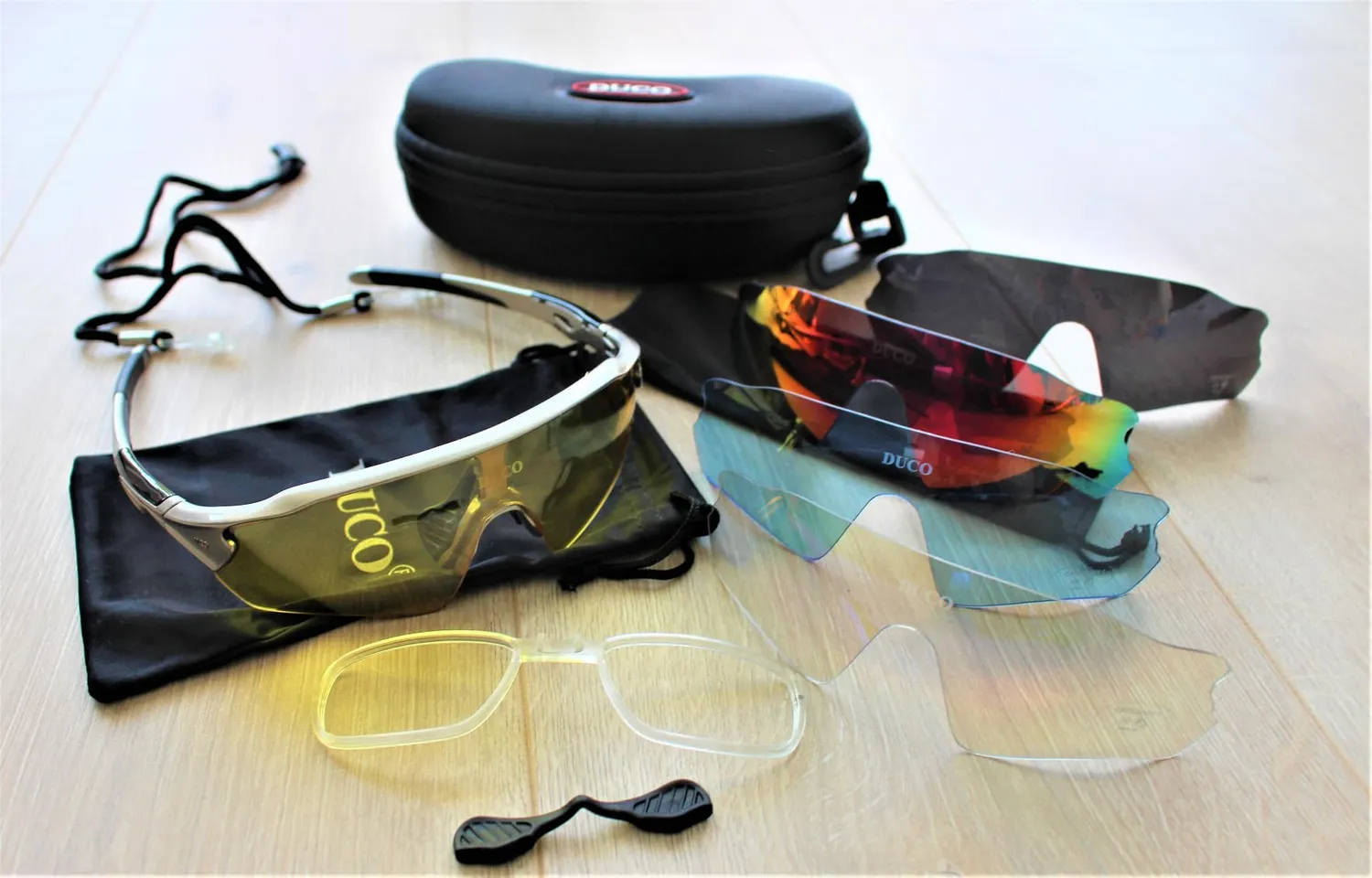 DUCO 0021 Radsportbrille polarisiert 5 Wechselgläser