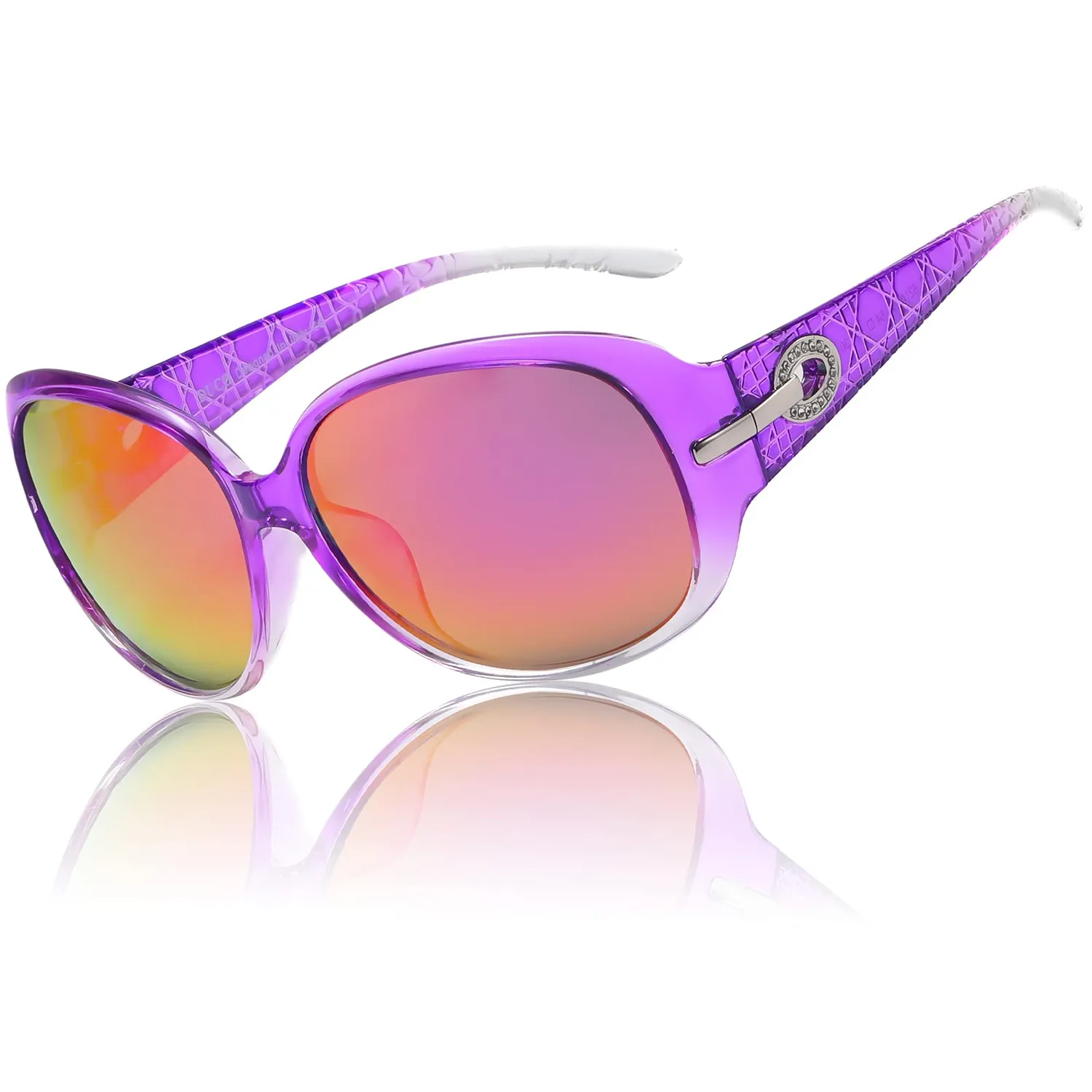 DUCO 6214 Sonnenbrille Damen Schwarz Retro UV400