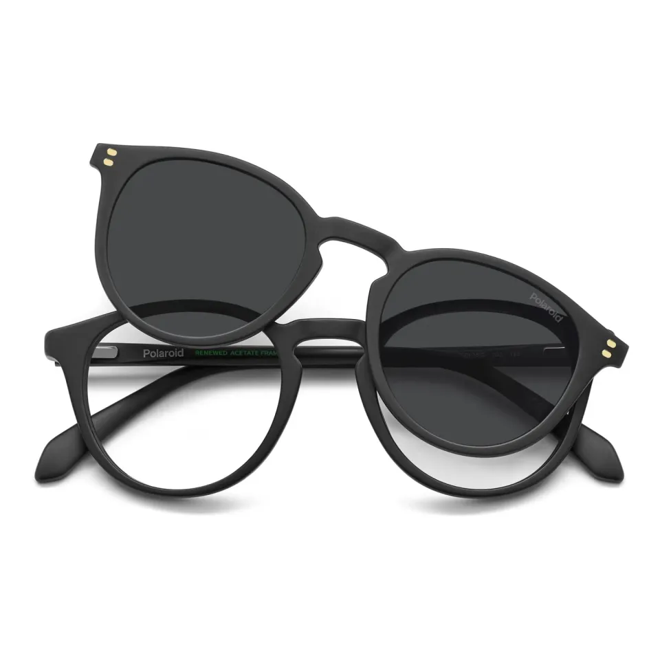 Polaroid PLD D638/C Brille Mattschwarz mit Sonnenclip